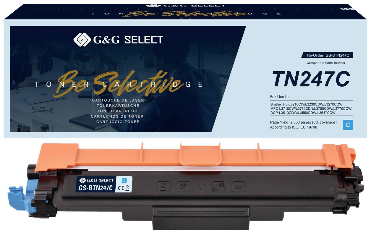 G&G Toner replaced Brother TN-247C Compatible Cyan TN-247C GS-BTN247C