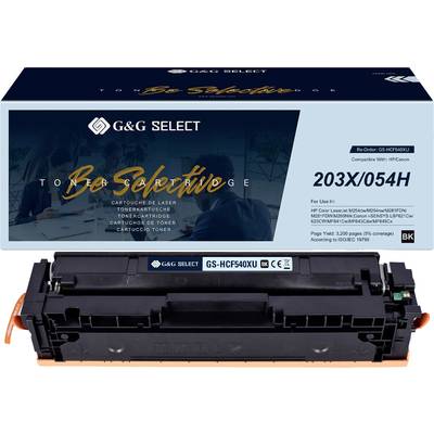'G&G Select' Laser Toner Cartridge 203X/054H, black, compatible with HP laser printers. Packaging and cartridge shown in image.