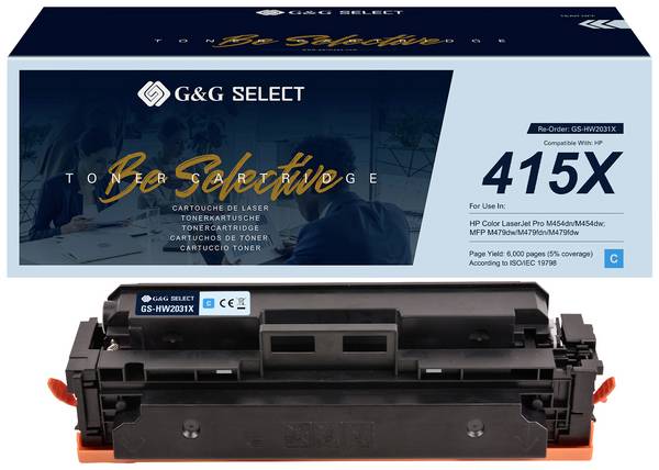 G&G Toner replaced HP 415X Compatible Cyan W2031X GS-HW2031X(415X)