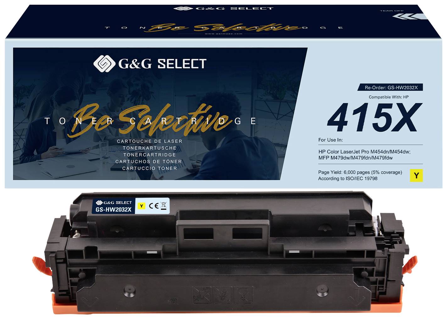 G&G Toner replaced HP 415X Compatible Yellow W2032X GS-HW2032X(415X)