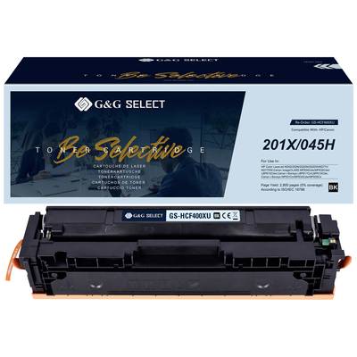 G&G toner cartridge for printer models 201X/045H. Contains black ink, suitable for various HP printers.