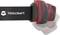 'Head lamp with pivoting red housing and elastic band featuring the TOOLCRAFT logo. Suitable for hands-free use.'