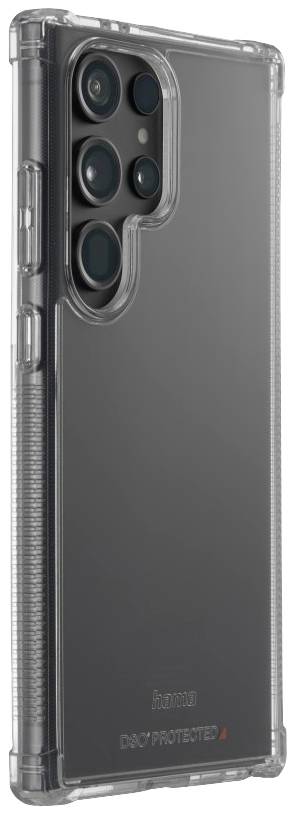 Transparent phone case for a modern smartphone, protects the back and edges, shows camera cut-outs.