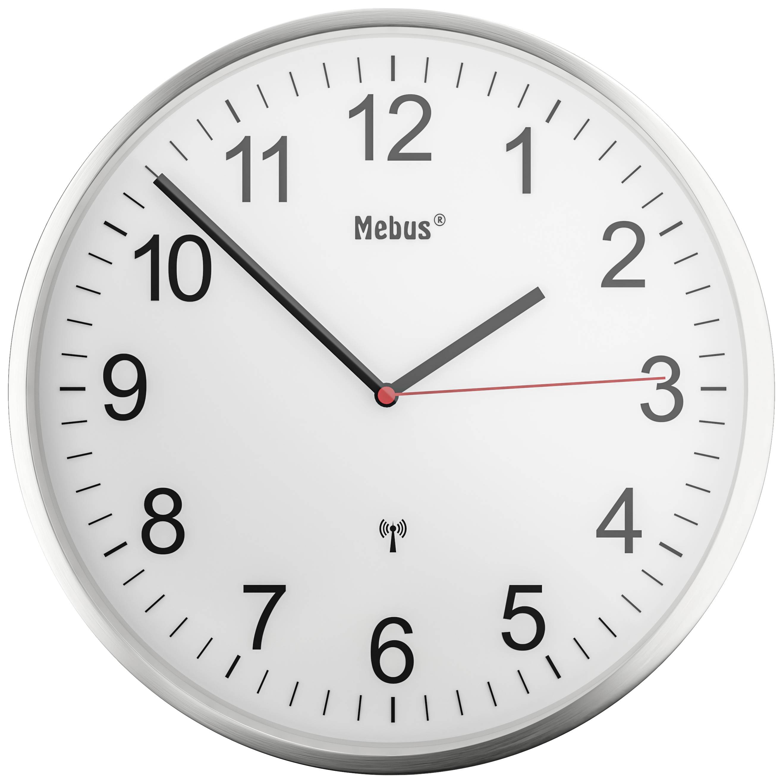 Mebus 19411 Radio Wall clock 30 cm Silver