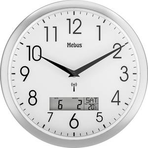 Mebus 19422 Radio Wall clock 30 cm x 3 cm Silver