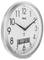 Analogue wall clock with a silver frame, white dial and black numerals. Digital display shows '6-2 SAT 20'.