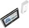 Digital thermo-hygrometer with display screen for indoor and outdoor temperature and humidity, with a separate sensor.