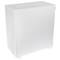 A white PC case with a minimalist design, without any recognisable brands or embellishments. It stands upright and can be slightly seen from the side.
