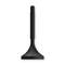 A black rubber plunger with a long handle, typical for use as a toilet or drain cleaner.