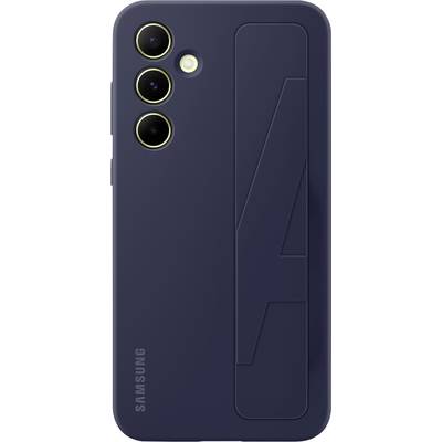 A black smartphone with three cameras and a flash on the back. 'Samsung' marking in the bottom left.