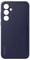 Dark blue smartphone protective case with raised edges and stylish lines on the back.