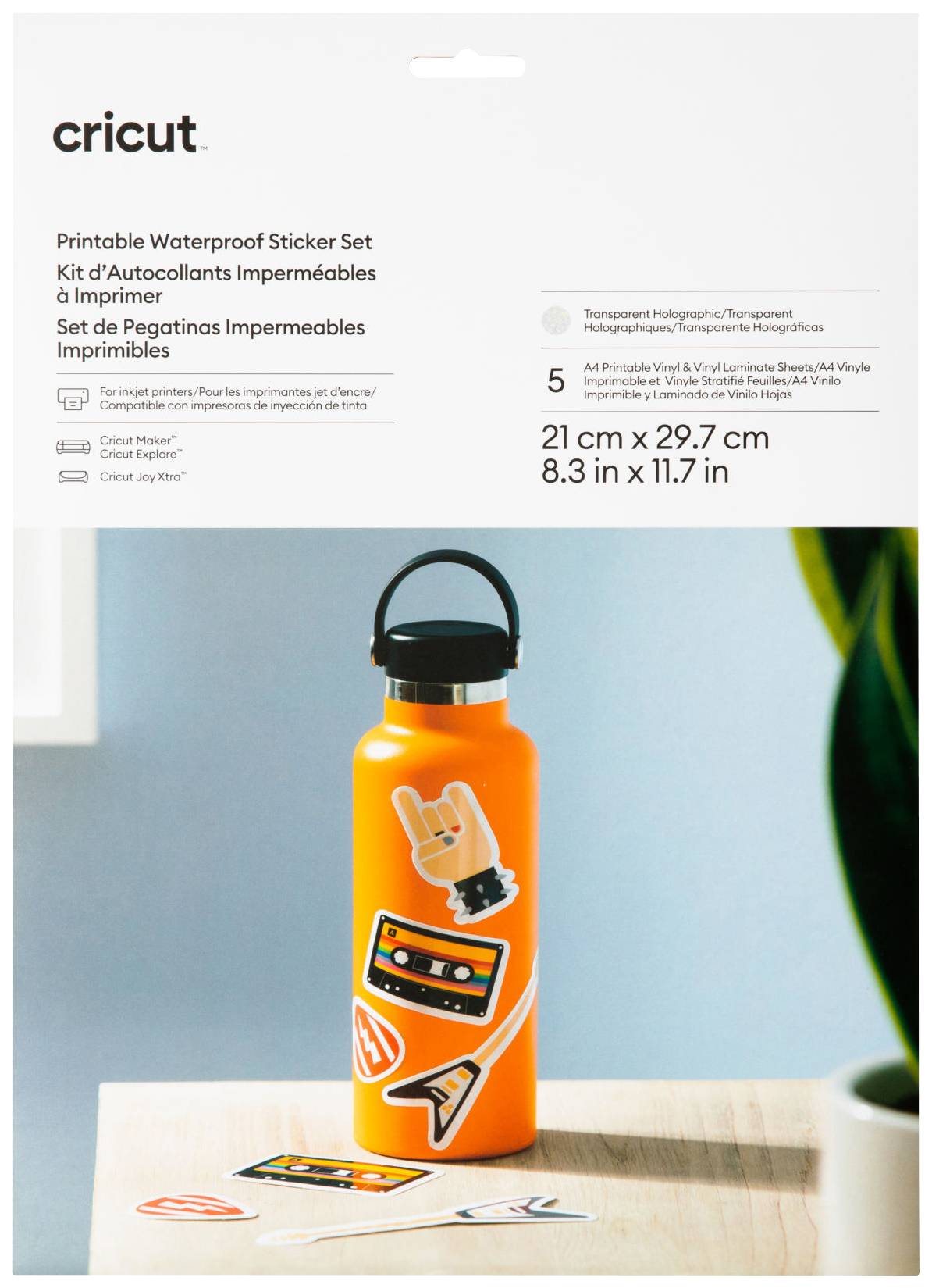 Cricut Sticker Set Waterproof A4 Film set Cutting width 29.7 cm Transparent