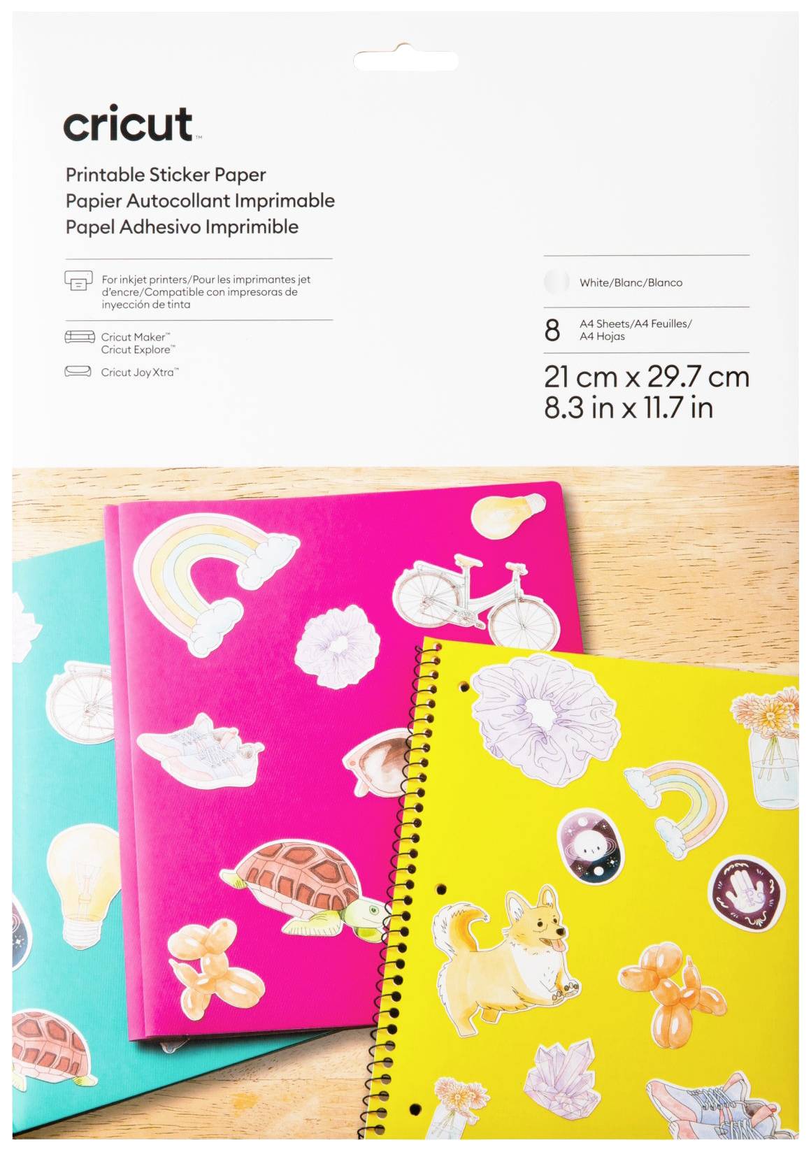 Cricut Printable Sticker Paper A4 Paper Cutting width 29.7 cm White