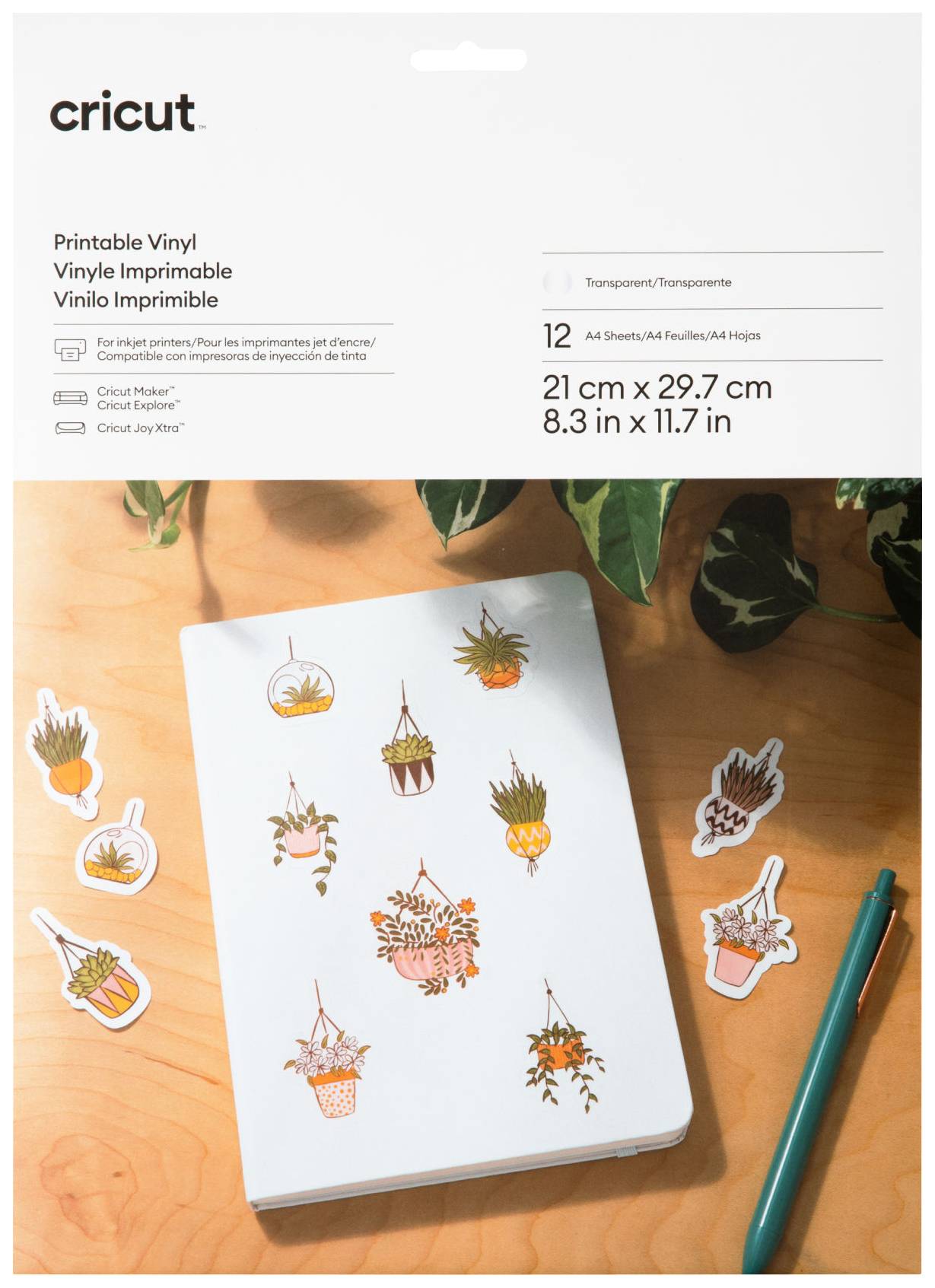 Cricut Printable Vinyl A4 Film set Cutting width 29.7 cm Transparent
