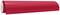 A large red roll made of shiny material lies horizontally on a white background.
