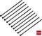Ten black cable ties in a row; a red square in the bottom right with the inscription '100x'.