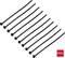 Ten black cable ties lined up; red corner with the inscription '100x'.