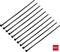 Ten black cable ties arranged in a row, with '100x' marked in the corner, indicating a packaging quantity of 100.