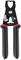 Black and red crimping pliers by TOOLCRAFT, made of metal with plastic grips, suitable for connecting cables through crimped connections.