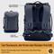 Rucksack with RFID protection and lockable zip. Text: 'The rucksack that keeps your back free.'