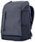 A black rucksack with multiple external pockets and padded shoulder straps. It features a simple, modern design.