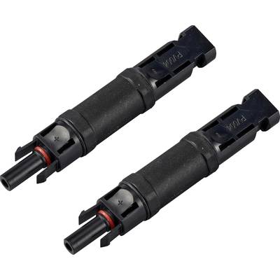 Two black inline fuses side by side, displaying "+" and "-" symbols, designed to protect electrical systems from overload.