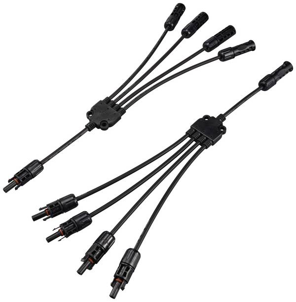 Sygonix SY-6407994 Solar system connection Adapter cable 4 to 1 Y cable 1500V Black 46.5 cm