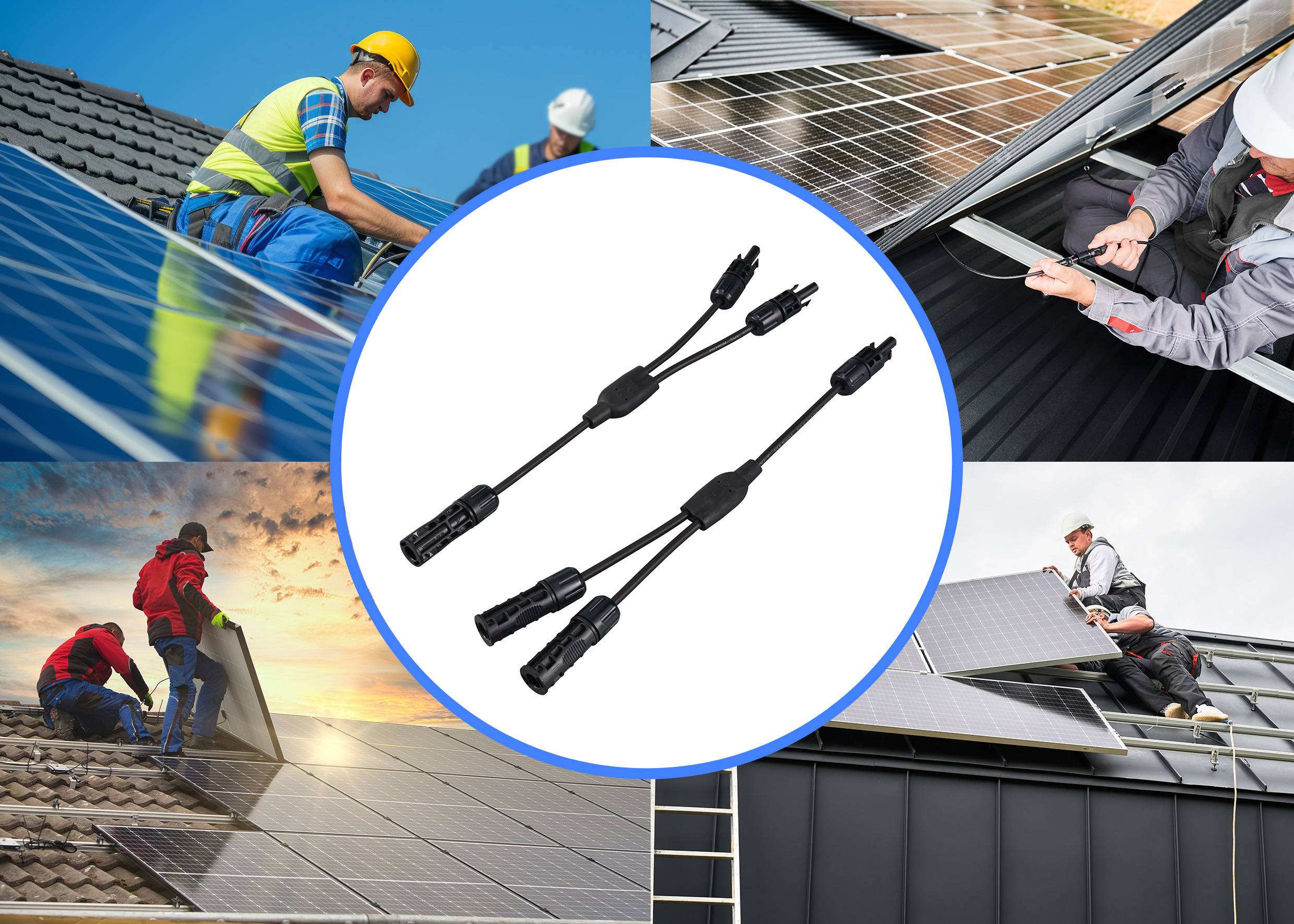 Sygonix SY-6408046 Solar system connection Adapter cable 2 to 1 Y cable 1500V 30 A Black 36 cm-3
