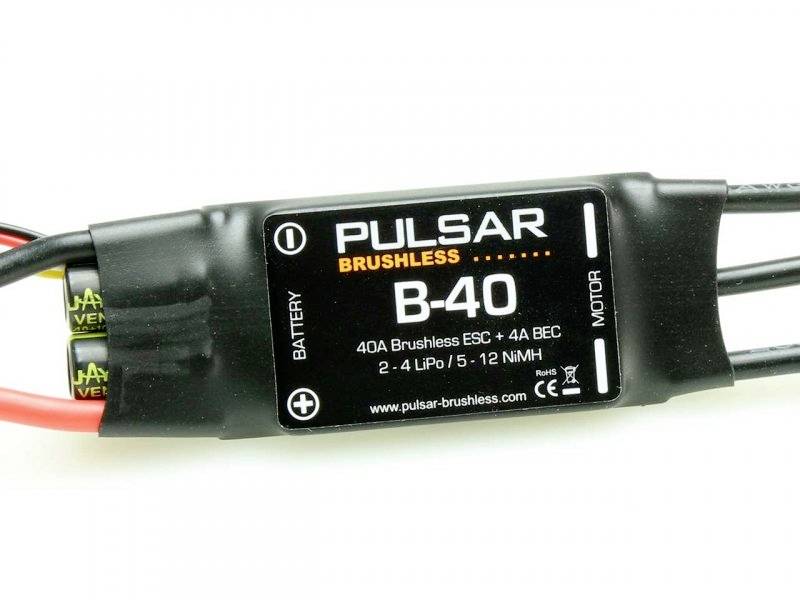 Pichler Modellbau PULSAR B-40 Model car brushless speed control Load (Amp max.): 50 A