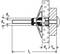 An engineering diagram showing a cross-section of a wall anchor in a brick wall, labeled with measurements: ds, d0, dp, tfix, and ls.
