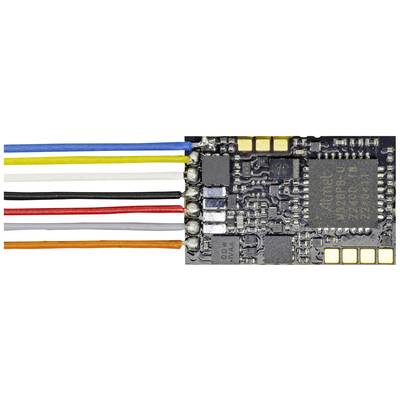 An electronic component with multiple colourful wires is pictured. The device contains numerous integrated circuits and connections.