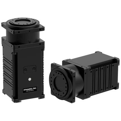 Two black industrial-looking devices standing side by side, showing different perspectives. They have cylindrical and rectangular elements.