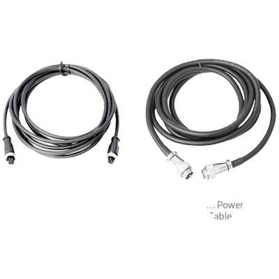 'Two electrical cables with different plug connectors side by side.'
