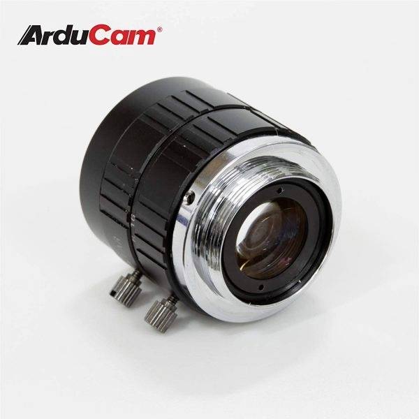 A single camera lens from ArduCam with black and silver details, shown against a white background.