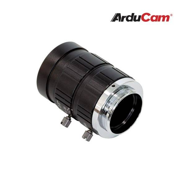 ArduCam camera lens with a black housing and silver trim.