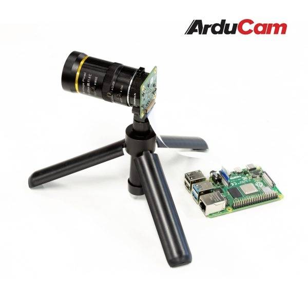 A camera on a tripod next to a Raspberry Pi. 'ArduCam' is written in the top right corner.