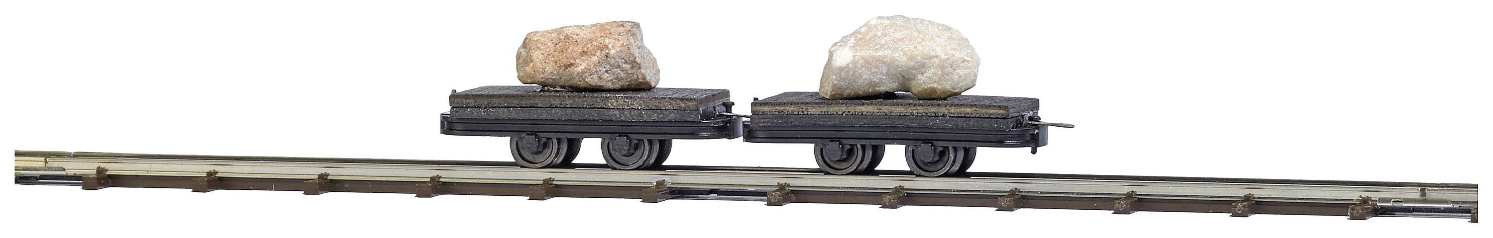 Busch 12235 H0 2 wagon with boulders