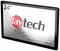 24-inch monitor by 'faytech' with a modern, dark frame and a subtle geometric pattern in the background.