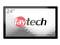 A 24-inch screen displays the logo of 'faytech', a brand of touchscreen monitors. The background features a geometric pattern.