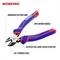 Side cutters with blue and red handle and 'WORKPRO' inscription. Features: hardened cutting edge, 30% wider handle, CR-V steel.