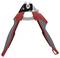 Red and grey wire cutters with a spring mechanism in the middle. Suitable for cutting cables or wires.