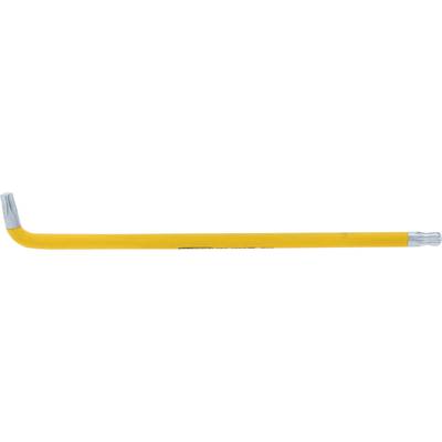 A yellow crowbar with silver ends lies horizontally.
