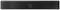 Black soundbar with central volume control and controls on the top surface, suitable for leisure or home cinema applications.