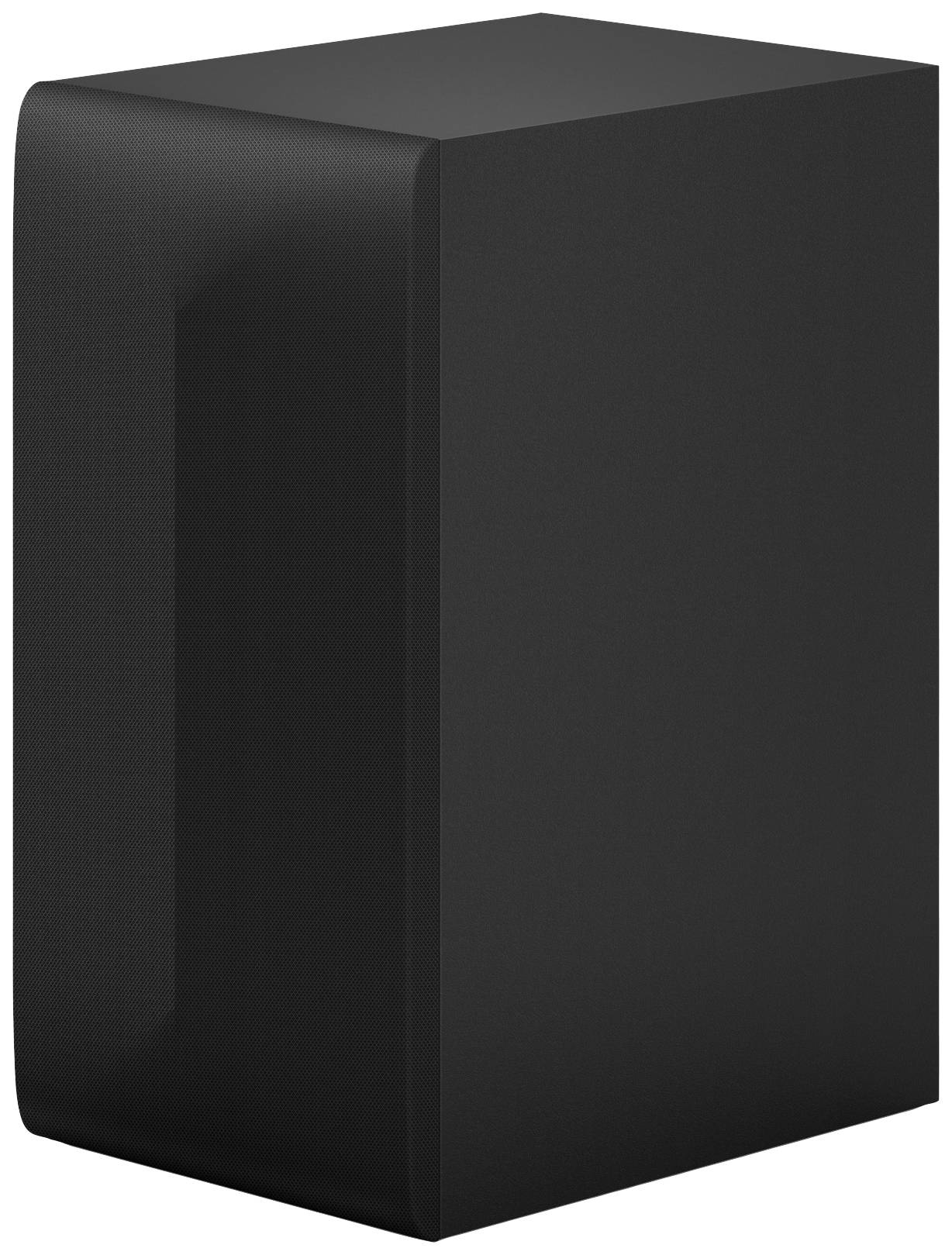 Black, rectangular speaker with rounded edges.