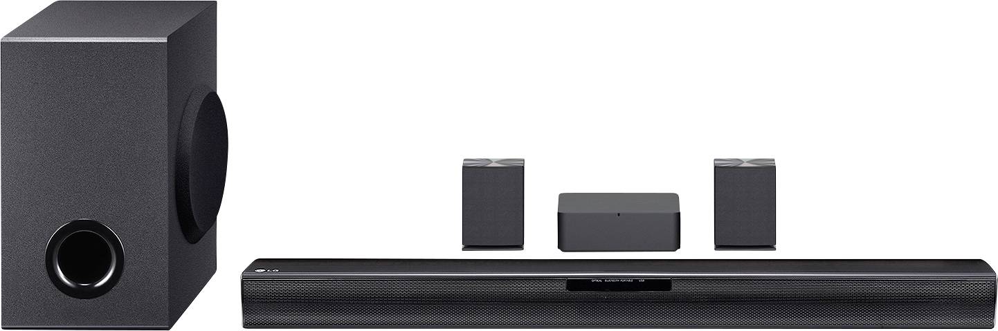 LG Electronics SQC4R.DEUSLLK Soundbar Black incl. cordless subwoofer, Wall brackets, Bluetooth