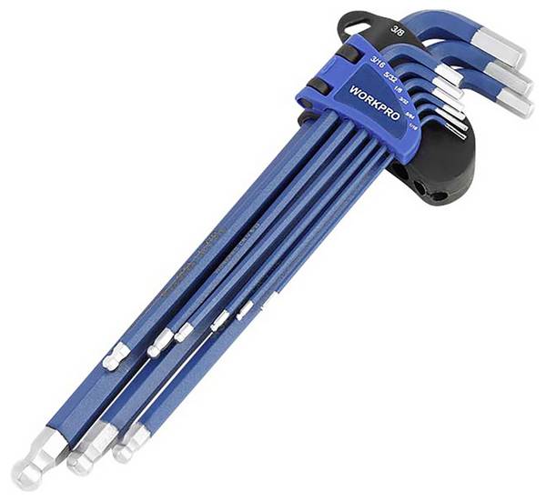 WorkPro Hex head, Ball head Screwdriver set 1.5 mm, 2 mm, 2.5 mm, 3 mm, 4 mm, 5 mm, 6 mm, 8 mm, 10 mm 1.5 mm, 2 mm, 2.5 mm, 3 mm, 4 mm, 5 mm, 6 mm, 8 mm, 10 mm