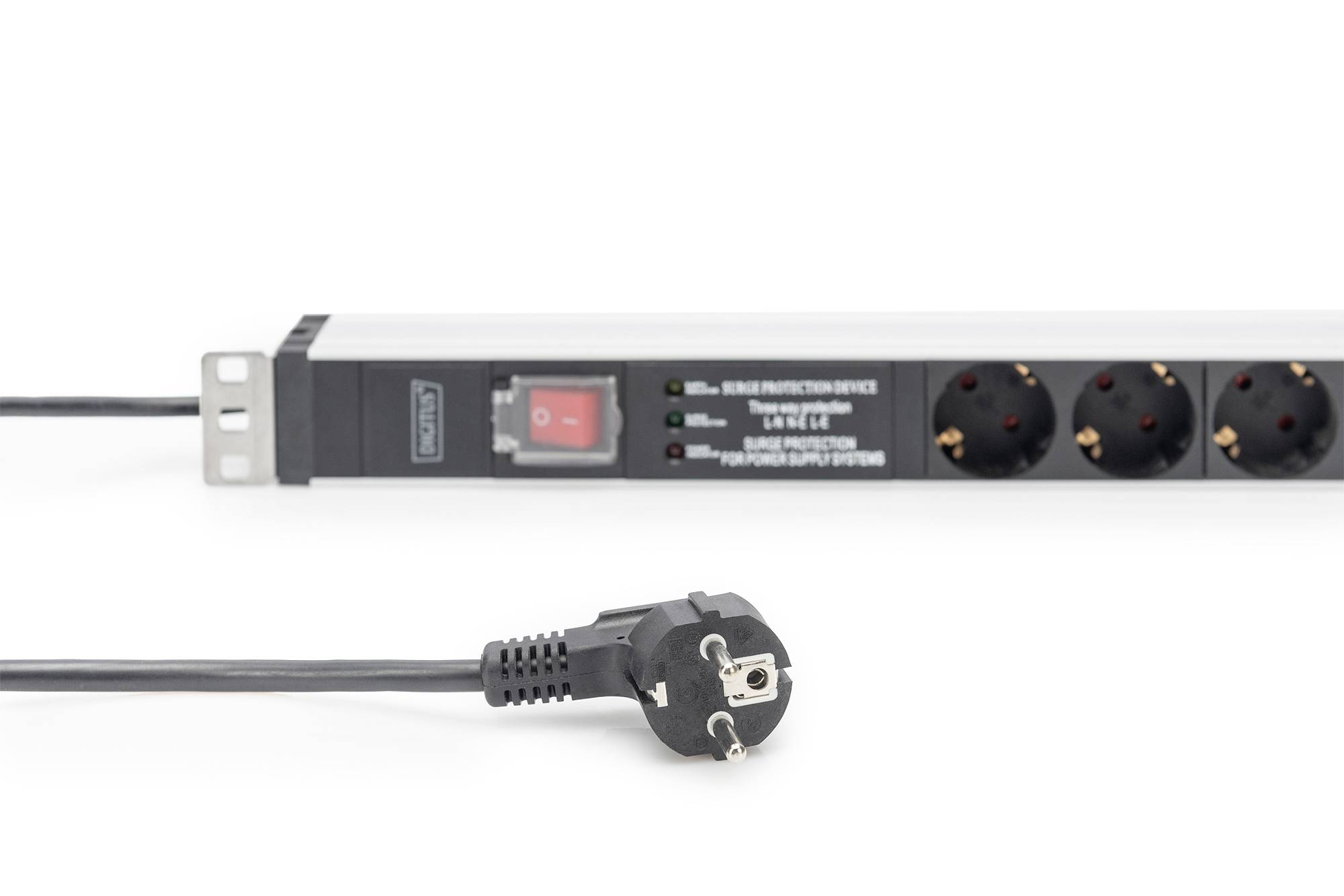 Digitus DN-95433 19 inch Server rack cabinet power strip 1 U PG socket Suitable for (cabinet depths): > 300 mm Aluminium