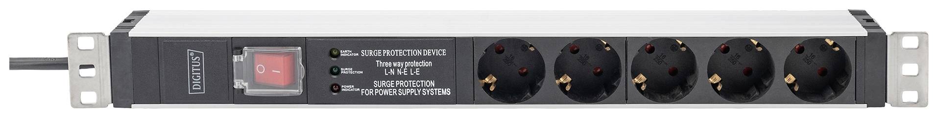 Digitus DN-95433 19 inch Server rack cabinet power strip 1 U PG socket Suitable for (cabinet depths): > 300 mm Aluminium