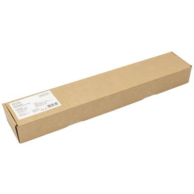 Long brown cardboard box with a label on the side, potentially containing a TRILUX product according to the label inscription.