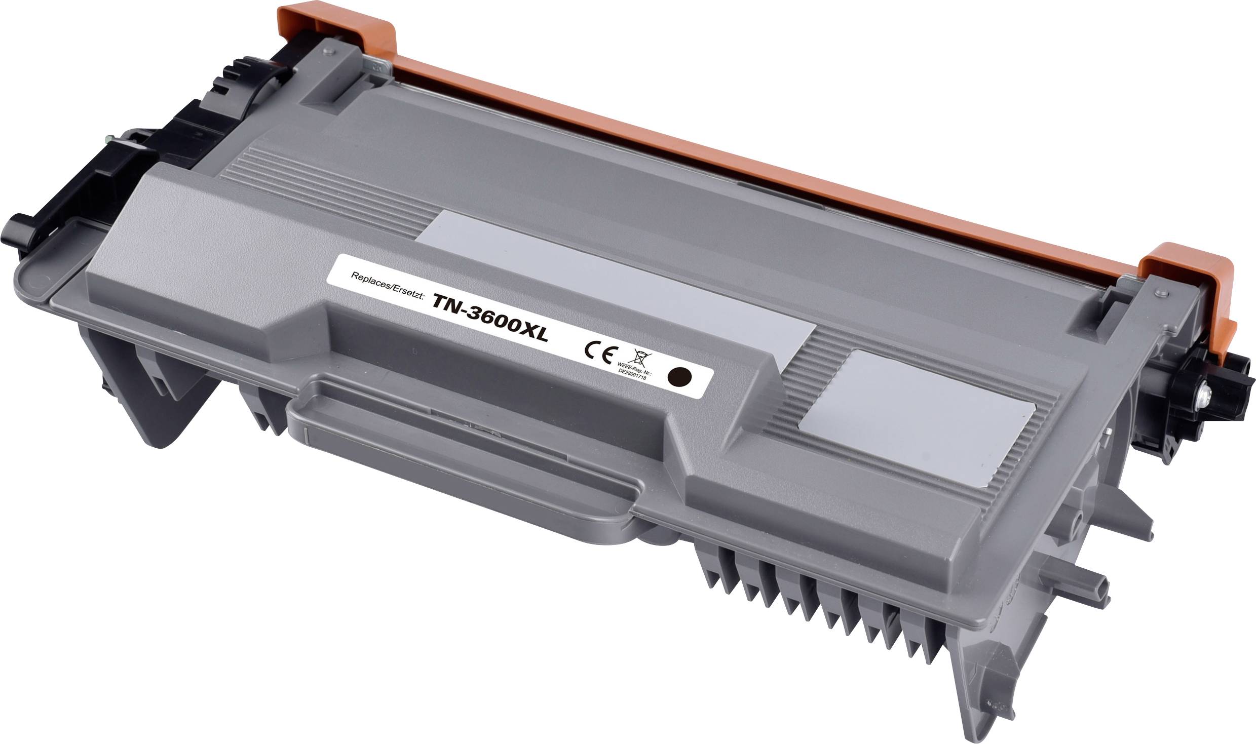 Toner cartridge 'TN-3600XL' for laser printer, grey, with handle and connections.